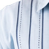 Cancumisa Camisa para Caballero Azul con rayas Mediana