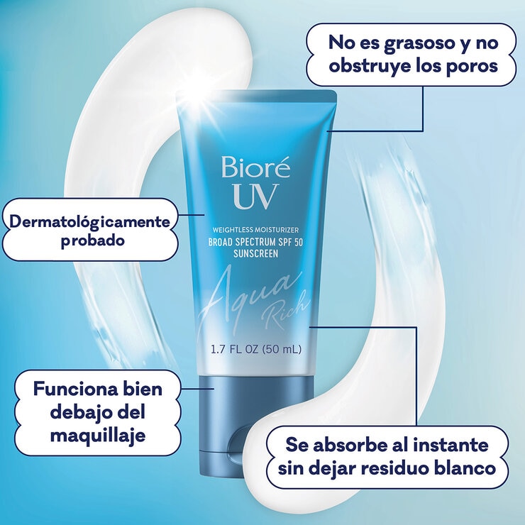 Bioré UV Aqua Rich Protector Solar SPF 50 3 pzas Bioré UV Aqua Rich Protector Solar SPF 50 3 pzas