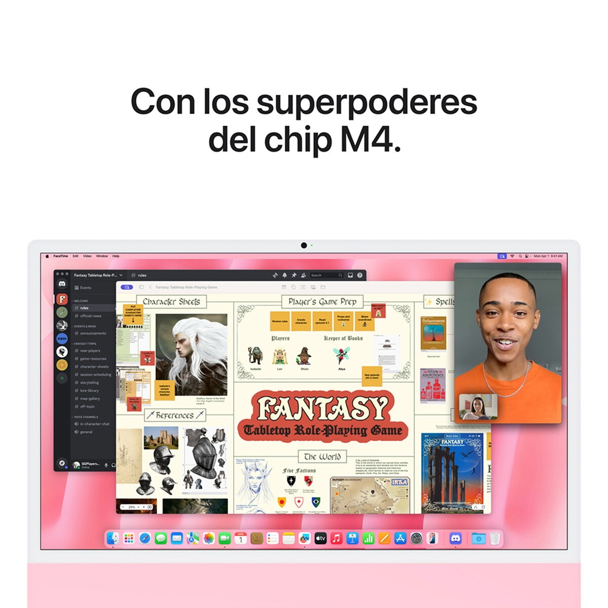 Apple iMac 24" 512GB 4.5K Chip M4 Rosa CPU de 10 núcleos GPU de 10 núcleos Memoria unificada de 16GB