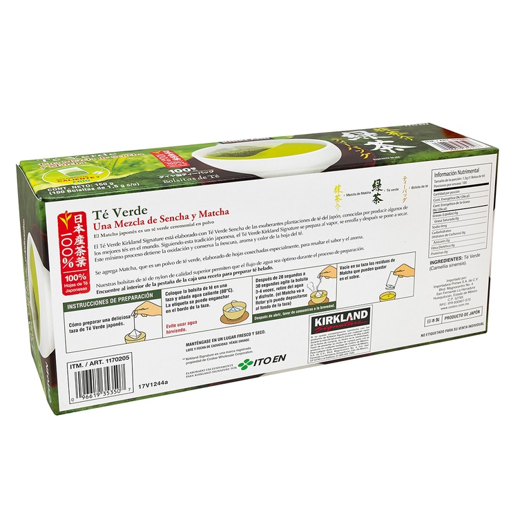 Kirkland Signature Té Verde Japonés 100 sobres