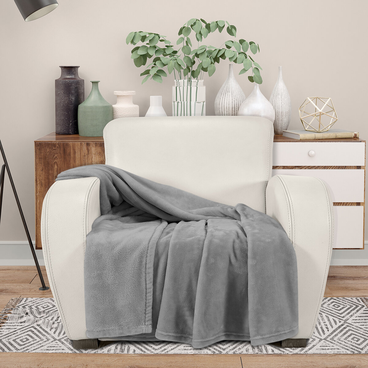 Providencia, Frazada Suave 152 cm x 178 cm, Gris