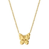 Collar con Dije de Mariposa, Oro Amarillo de 14 k