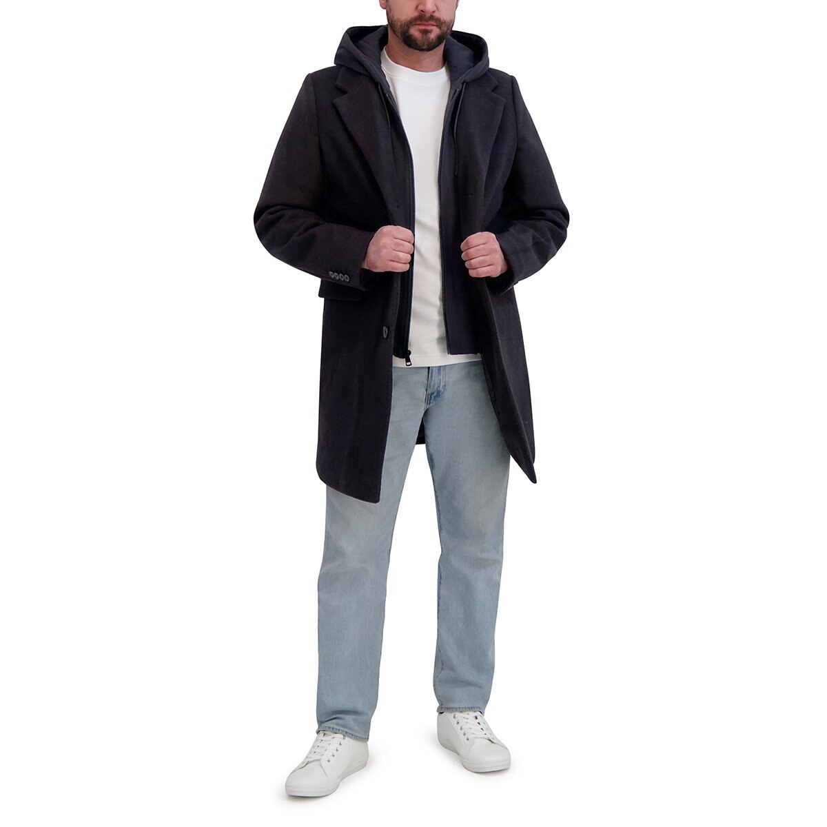 DKNY Abrigo para Caballero Negro Chica