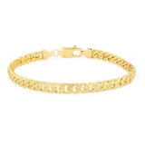 Pulsera de Eslabon Cubano, Oro Amarillo 14K