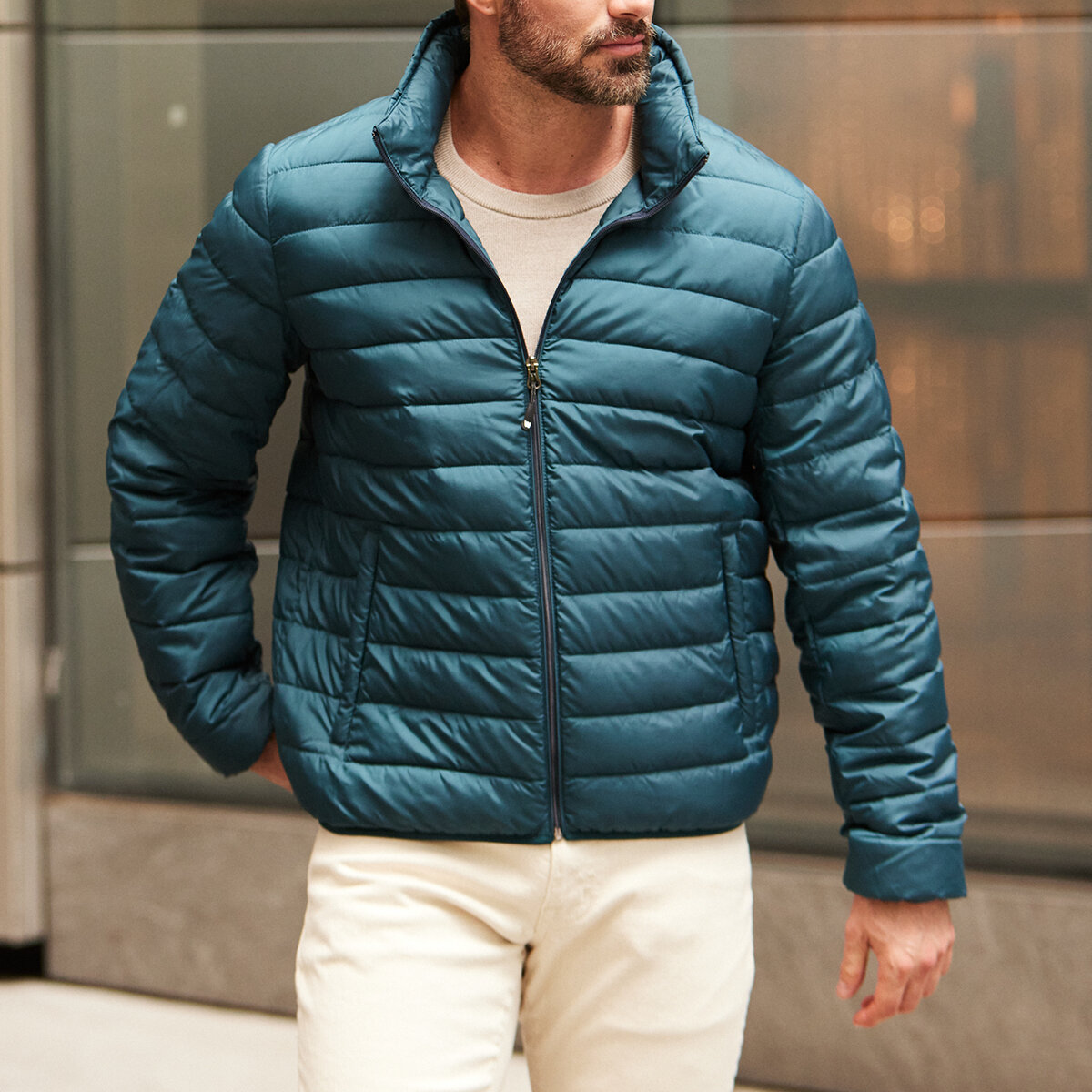 Weatherproof Chamarra empacable para Caballero Verde Extra Grande