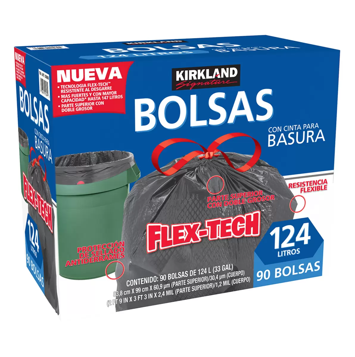 Kirkland Signature Bolsas para Basura 90 pzas de 124 l