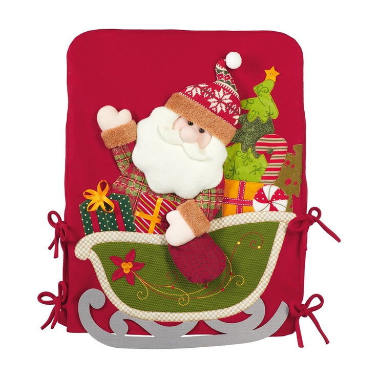 Set de 2 Fundas Navideñas para Silla Santa Claus y Reno