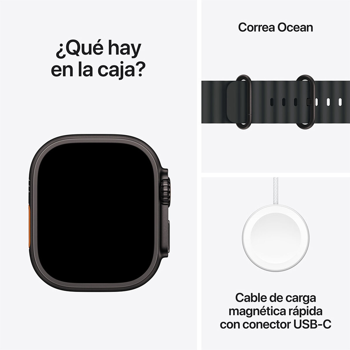 Apple Watch Ultra 3 (GPS + Celular) 49mm Titanio Negro + Correa Ocean Negro - Unitalla