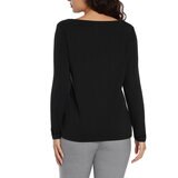 Three Dots Blusa para Dama Negro Extra Chica