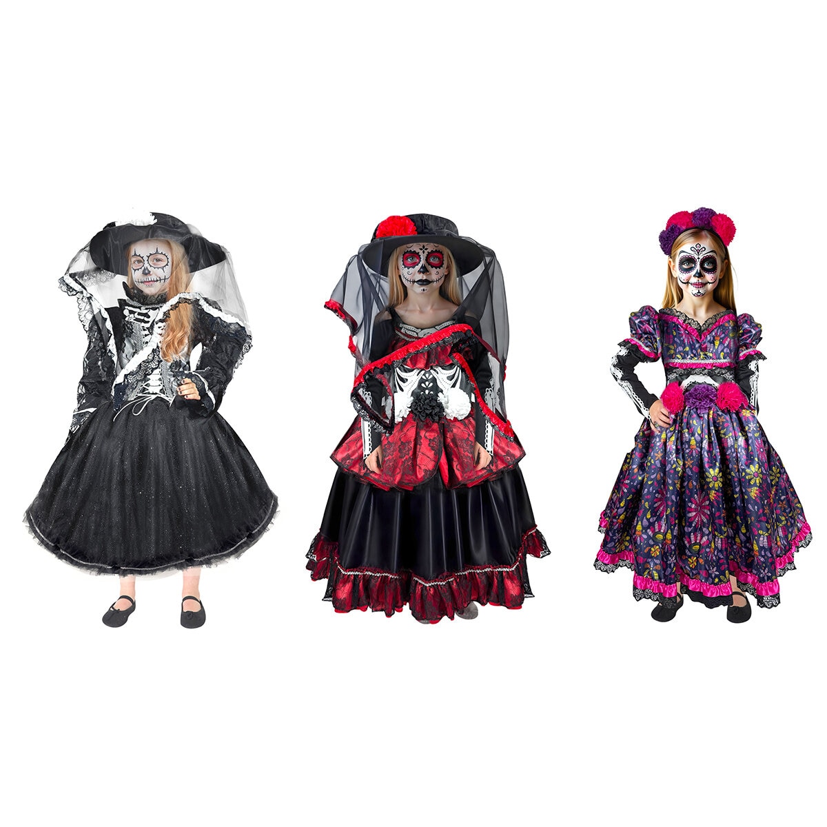 Disfraz de Catrina para Niñas, Varios Modelos
