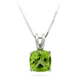 Collar de peridoto, oro blanco de 14kt