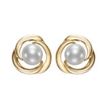 Aretes de Perlas Cultivadas, 7-7.5mm, de Oro Amarillo de 14K