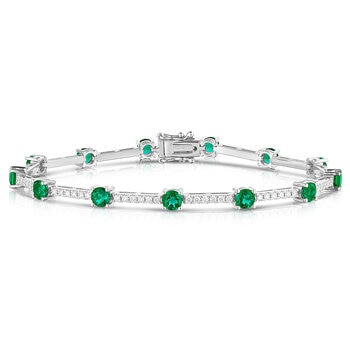 Pulsera de Esmeraldas y Diamantes .81ctw