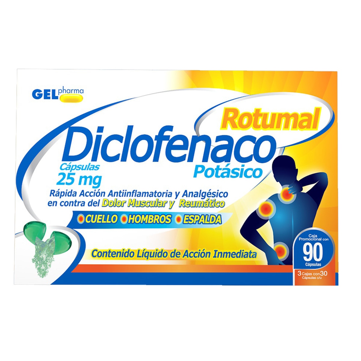 Rotumal Diclofenaco 90 cápsulas 3 pack