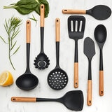 MIU Juego de Utensilios de Silicona 8 piezas, Café Claro