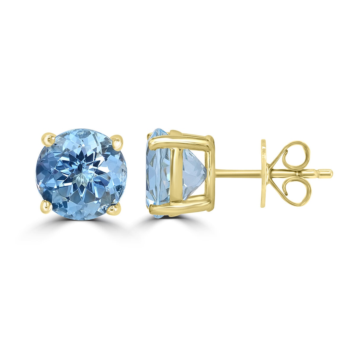 Aretes de Aguamarina, Oro Amarillo de 14K