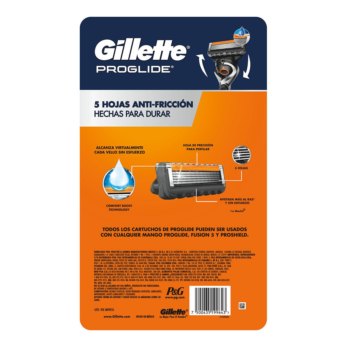 Gillette Proglide Máquina para Afeitar Recargable con 9 Cartuchos