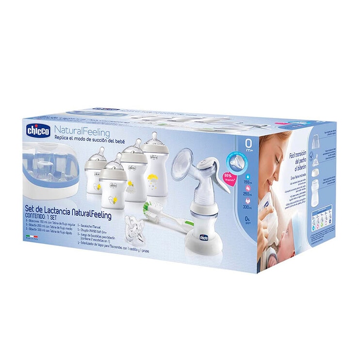 Chicco Set Inicio De Lactancia Con 4 Biberones y 1 Extractor de Leche