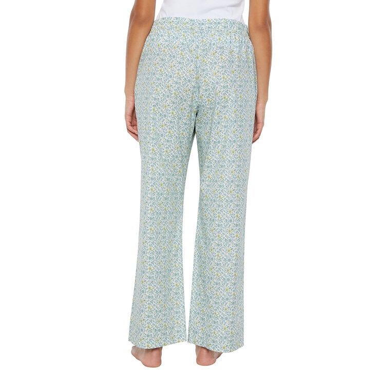 Wildfox Conjunto de Pantalones de Pijama para Dama Azul y Verde Grande