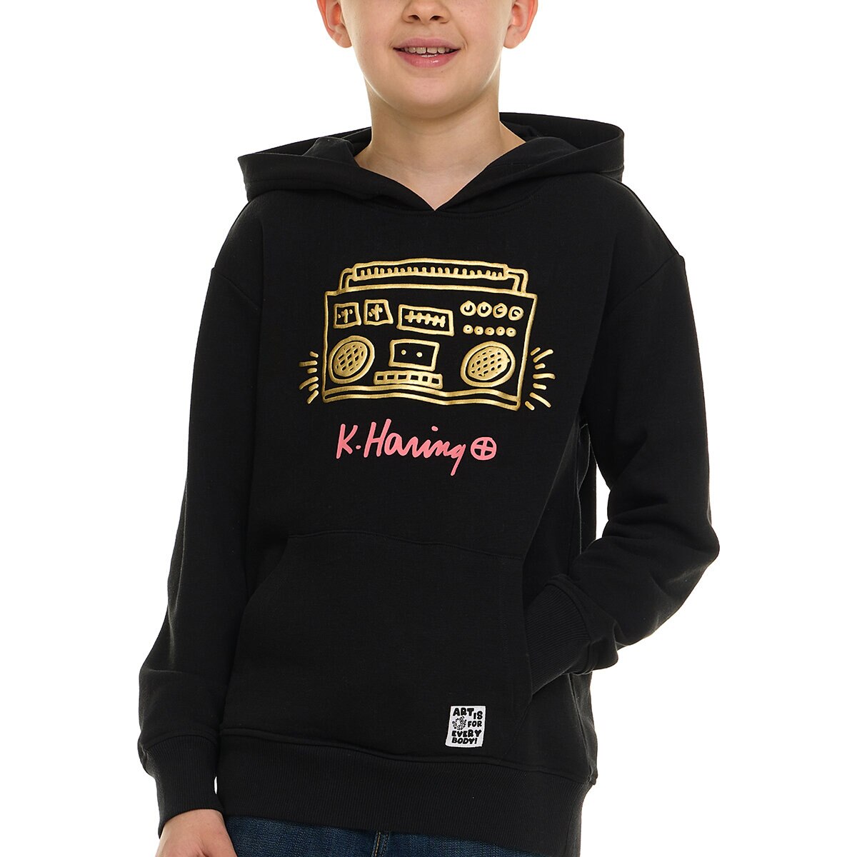 Keith Haring Sudadera para Niños y Niñas Negro 10 / 12 Años