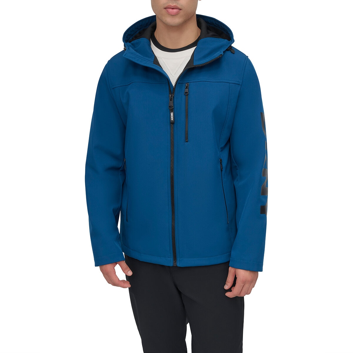 DKNY Chamarra para Caballero Azul Mediana