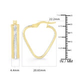 Aretes, Arracadas de Cuerda Triangular, Oro Amarillo de 14K