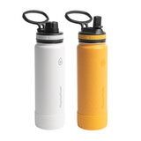 ThermoFlask 2 Botellas de Acero Inoxidable con Aislamiento al Vacío de Doble Pared Blanco/Amarillo