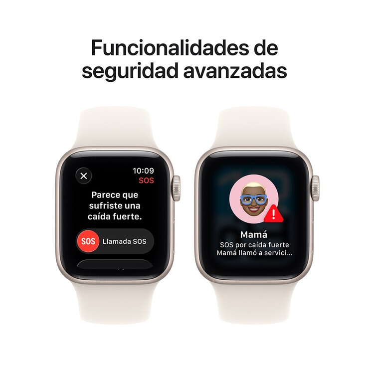 Apple Watch SE 3 (GPS + Celular) 44mm Aluminio Blanco Estelar + Correa Deportiva Blanco Estelar - Talla S/M