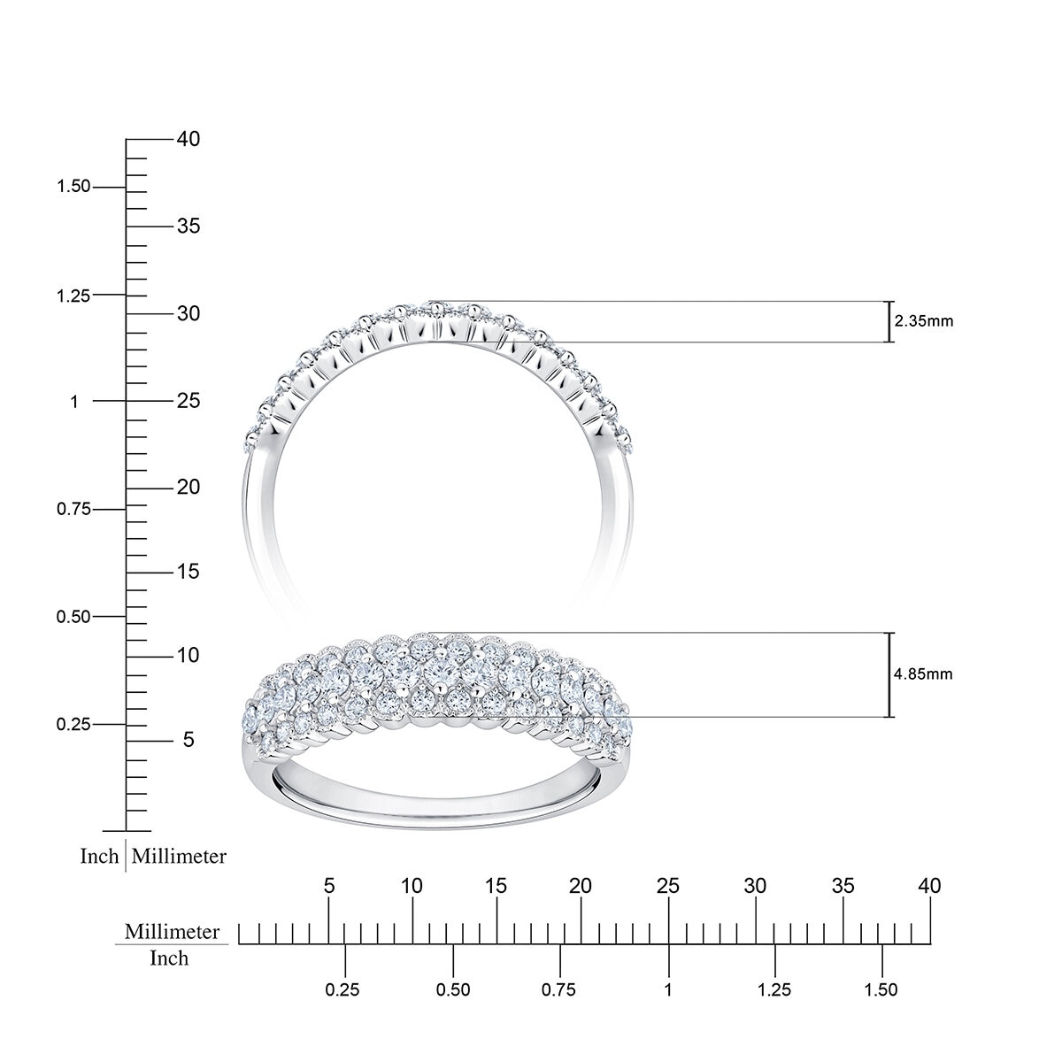 Anillo de Diamantes 0.50ctw, Oro Blanco 14K Anillo de Diamantes 0.50ctw, Oro Blanco 14K