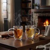 Top Choice Juego de 2 Tazas de Doble Pared de Vidrio de 400 mL Top Choice Juego de 2 Tazas de Doble Pared de Vidrio de 400 mL