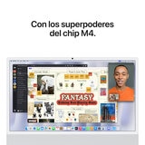 Apple iMac 24" 256GB 4.5K Chip M4 Plata CPU de 10 Núcleos GPU de 10 Núcleos Memoria Unificada de 16GB