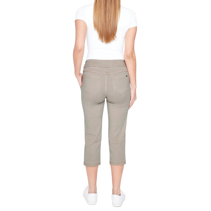 S.C. & CO Pantalones Capri para Dama Gris Extra Grande