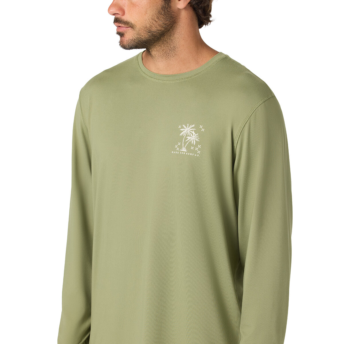 Hang Ten Playera con protección solar para Caballero Verde Grande