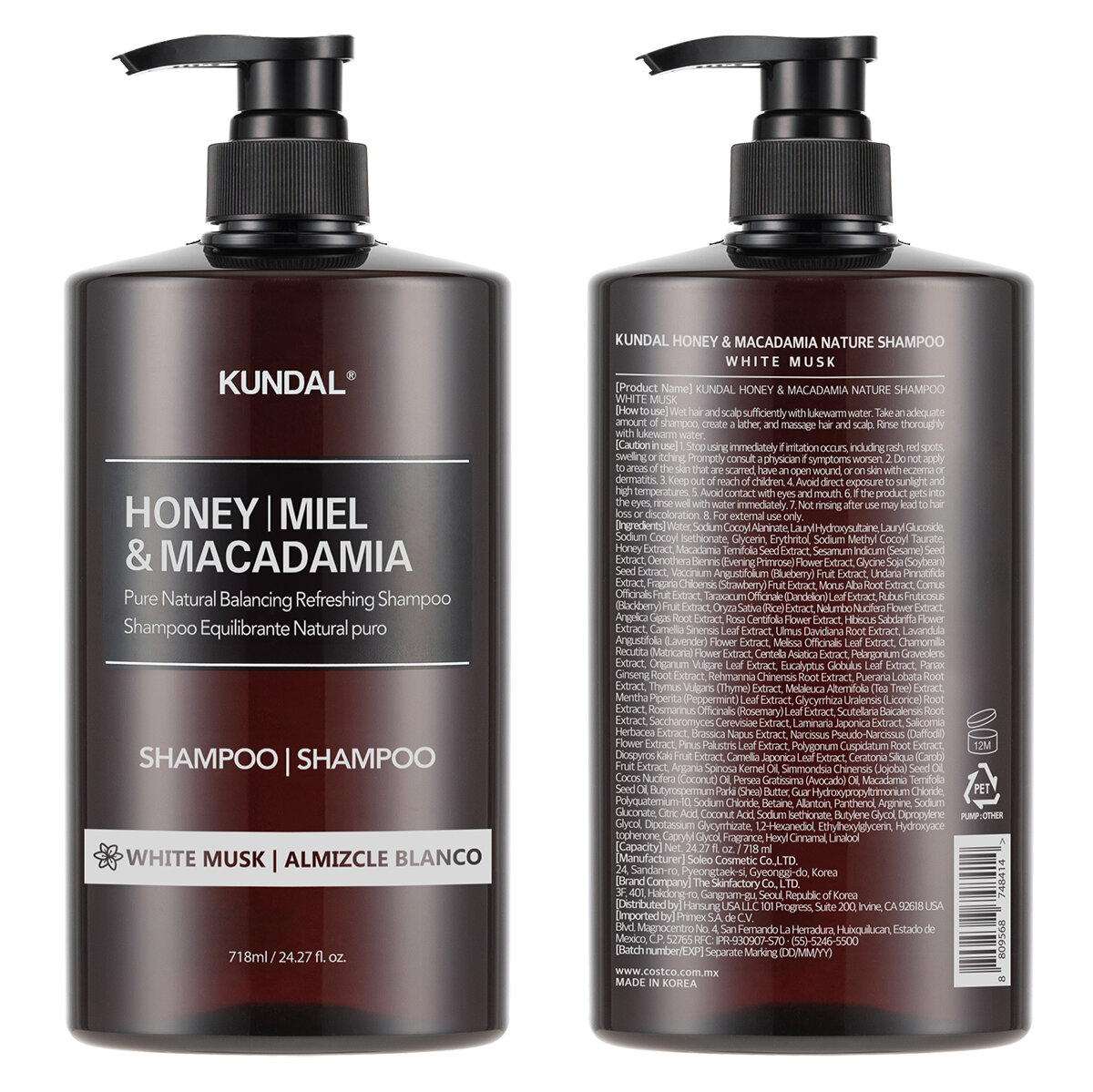 Kundal Set Coreano de Shampoo y Tratamiento Capilar 2 piezas de 718 mL