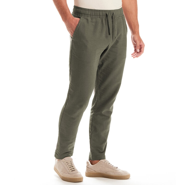 Vintage & Black Pantalones tipo Lino para Caballero Verde Chica
