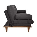 Violanti, Sofa Cama de tres plazas con Brazos y Patas de Madera