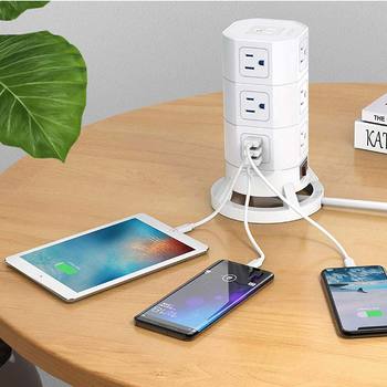 Bestek, Torre Alimentación de 12 Tomas Eléctricas con 3 Puertos USB Bestek, Torre Alimentación de 12 Tomas Eléctricas con 3 Puertos USB