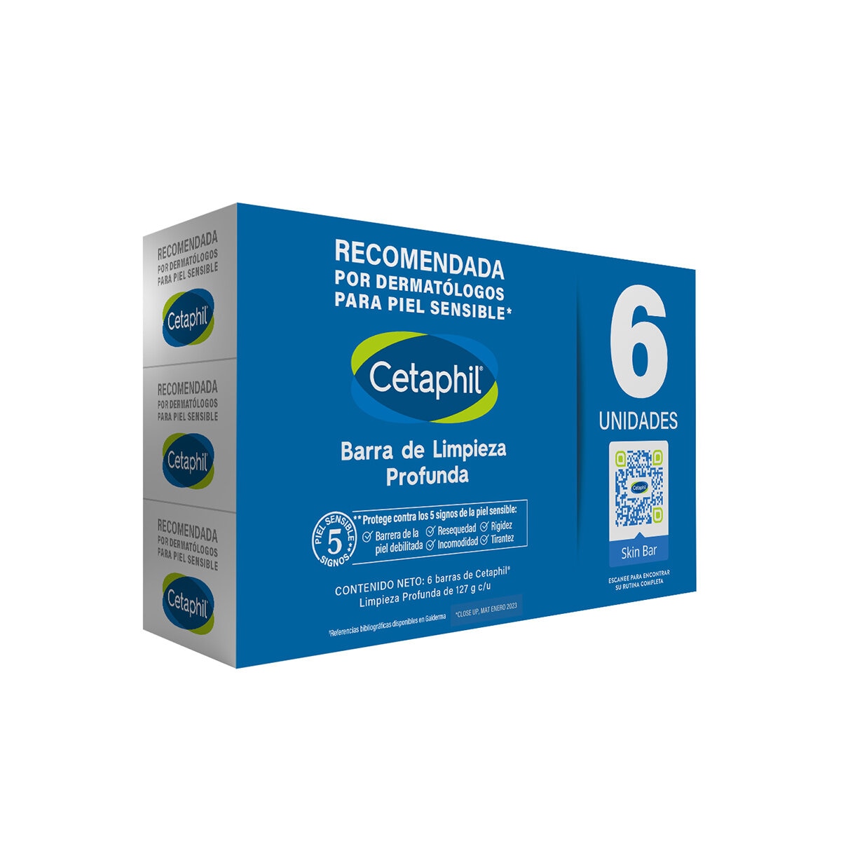 Cetaphil Jabón Corporal en Barra 6 pzas