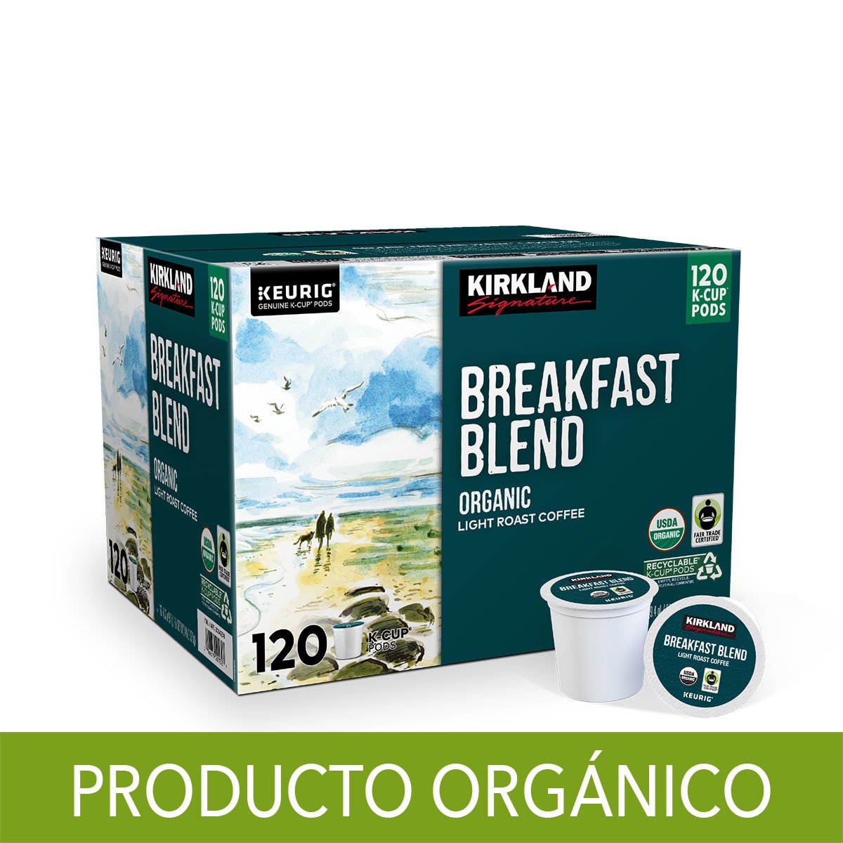 Kirkland Signature café orgánico breakfast blend, 120 KCup (cápsulas
