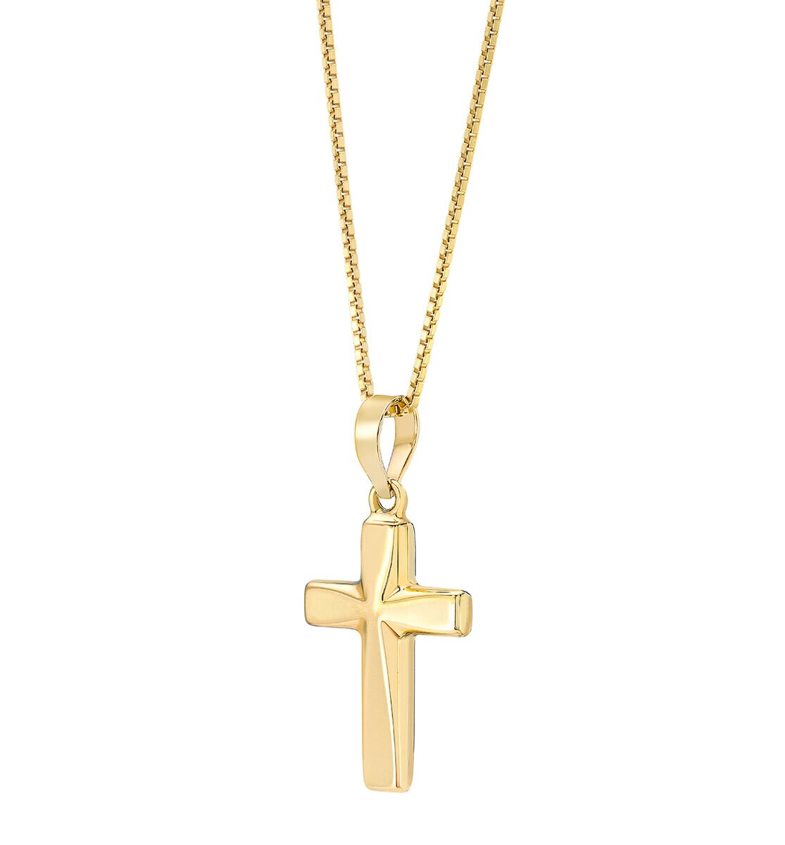 Dije de Cruz, Reversible, Oro Amarillo 14K