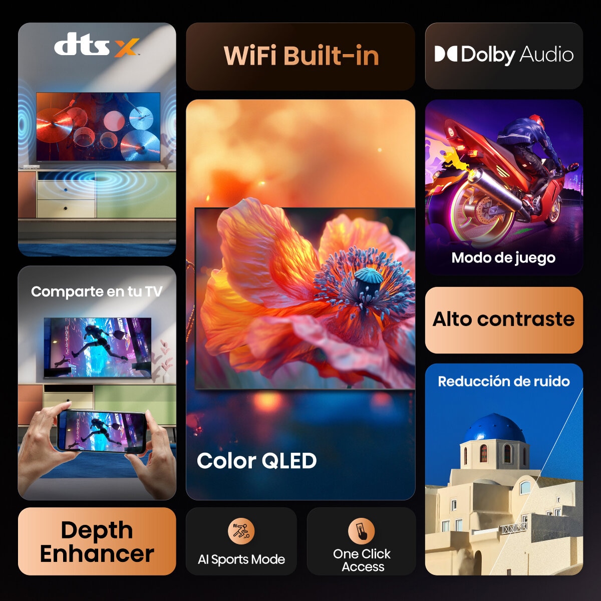 Hisense Pantalla 40" QLED 4K Fire TV