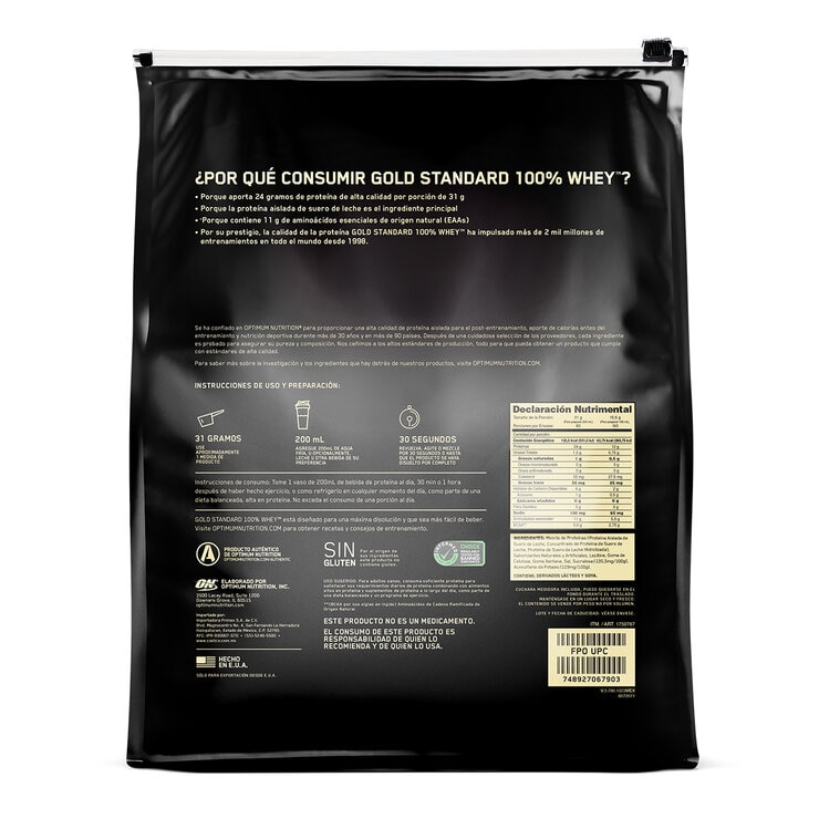 Gold Standard Whey Proteína en Polvo Sabor Helado de Vainilla 2.48 kg