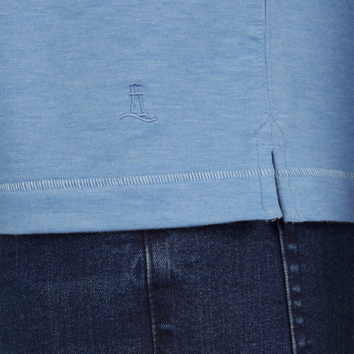 Lands’ End Playera para Caballero Azul Grande