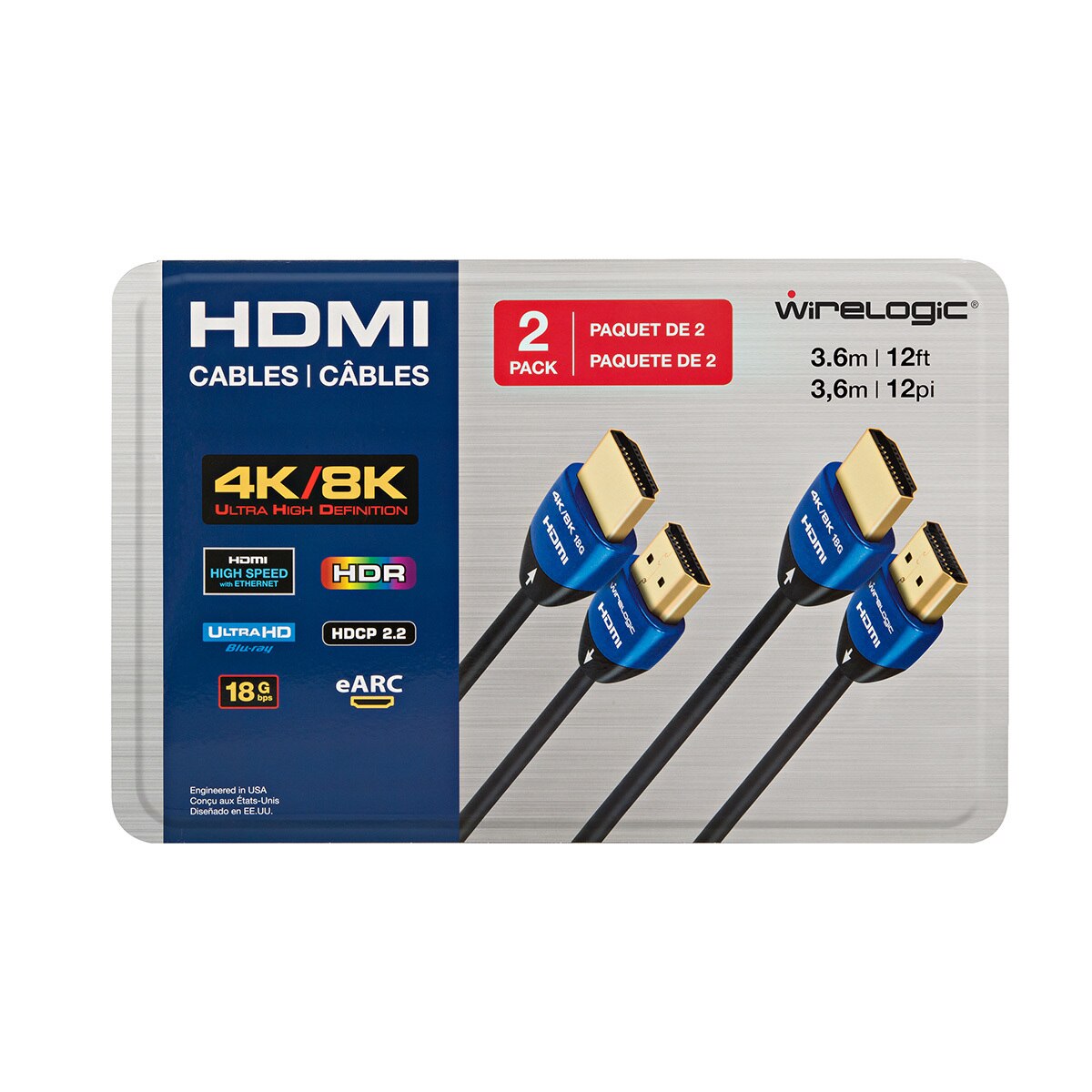 Wire Logic Cable de HDMI 8K/4K Paquete de 2 Costco México