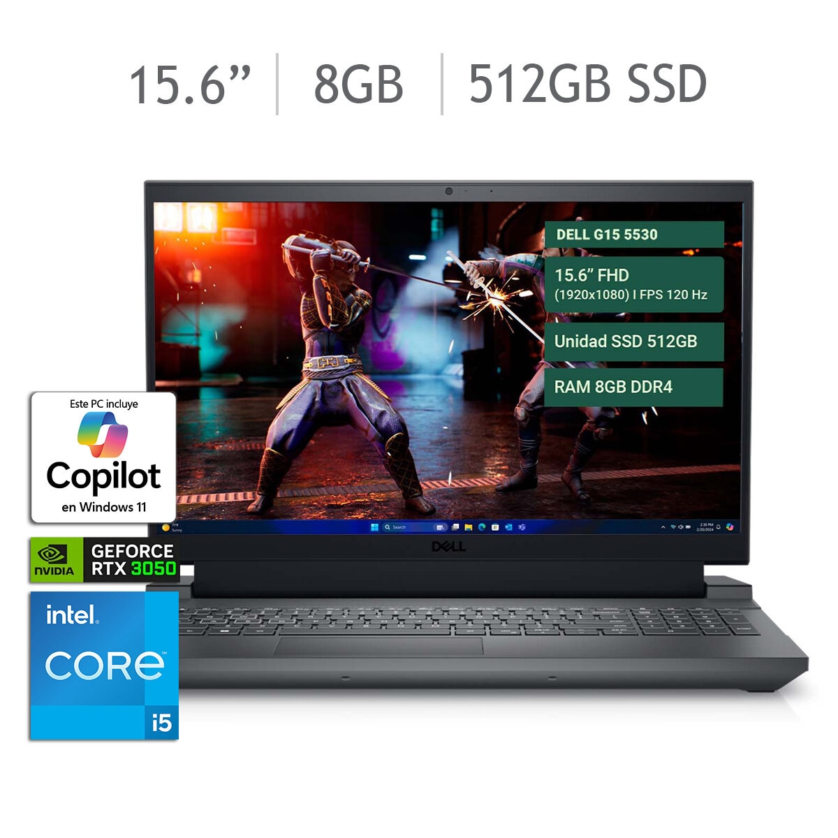 DELL Gaming NB G15 5530 Laptop 15.6" Full HD Intel Core i5 8GB 512GB SSD