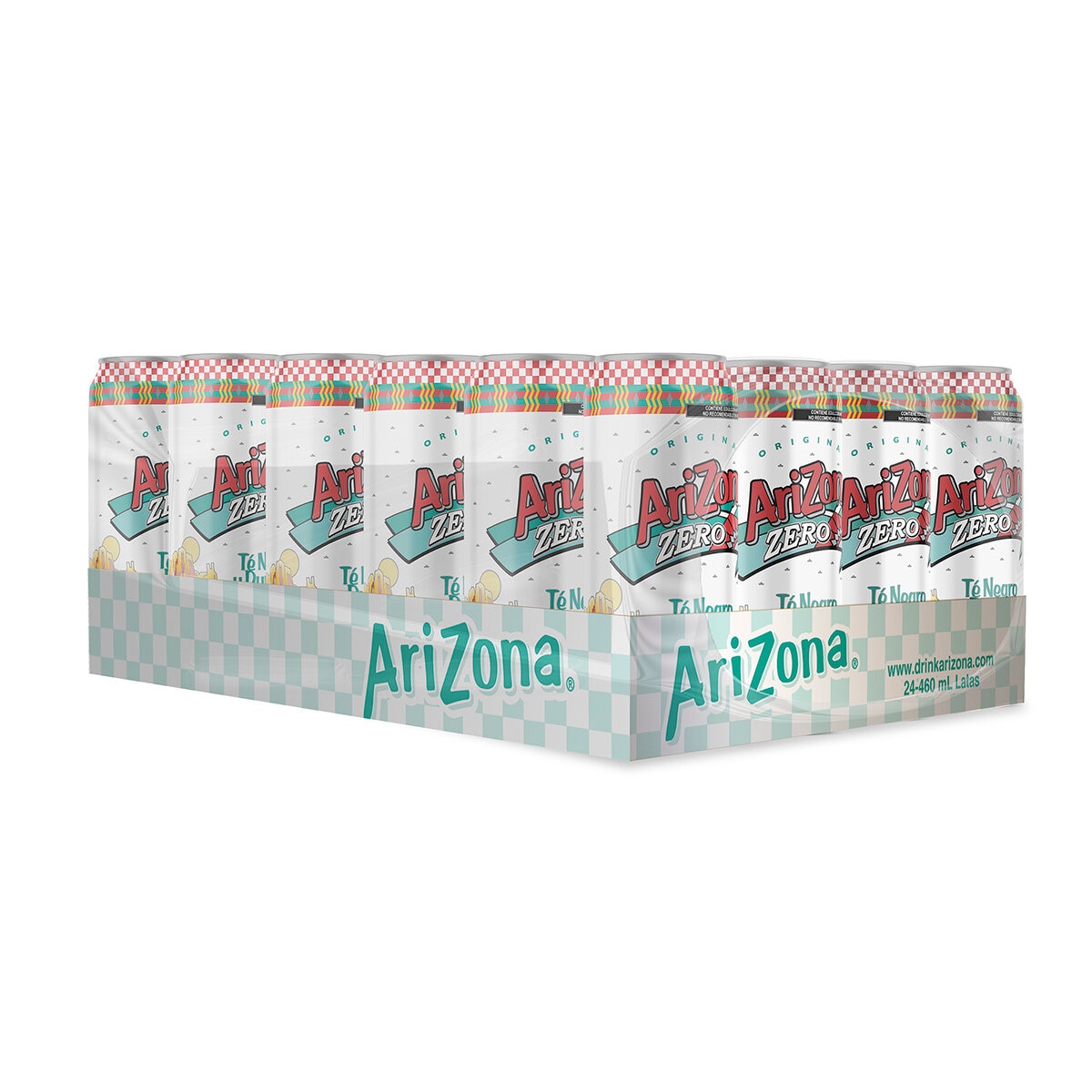 Arizona Zero Té Negro Sabor Durazno 24 latas de 460 ml