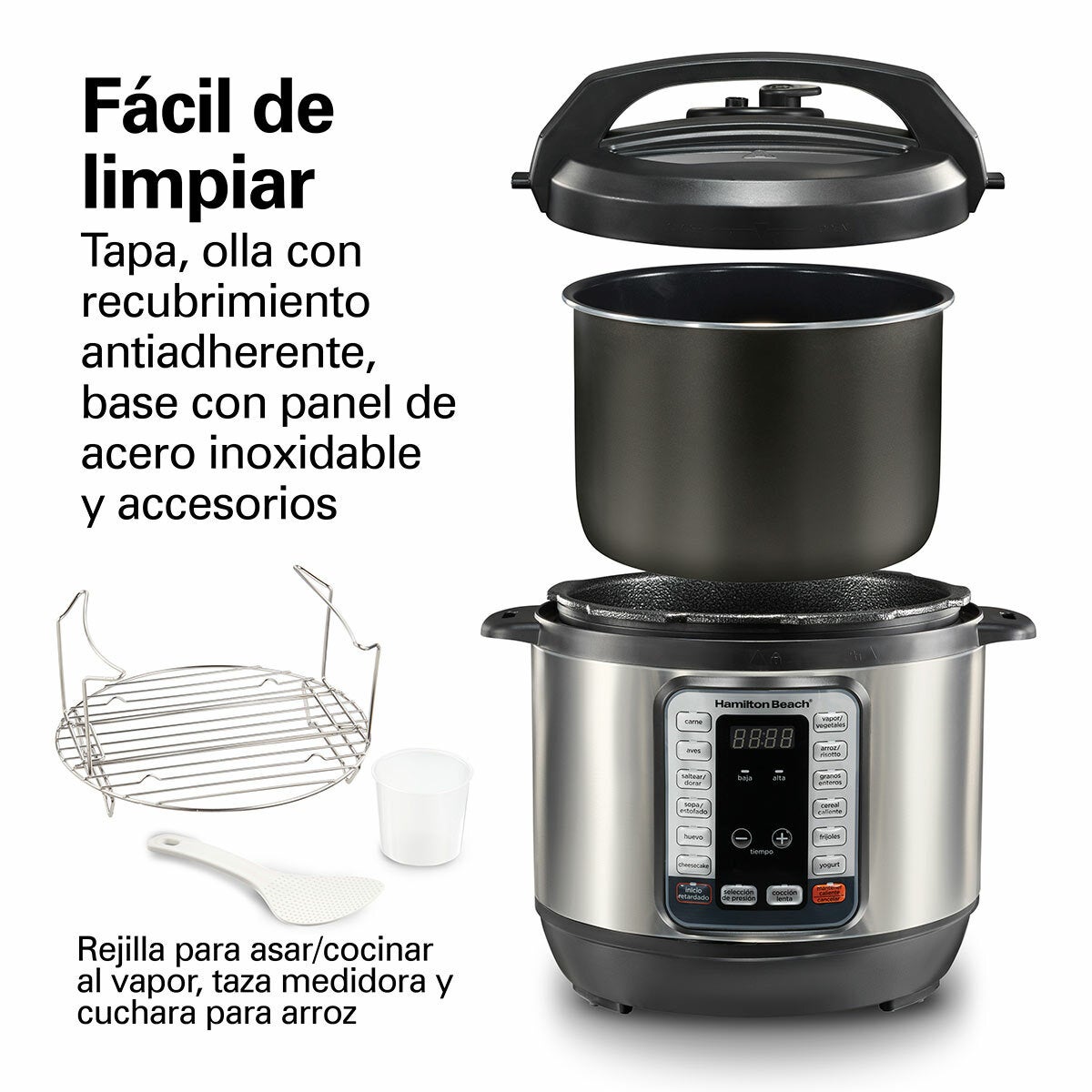 Hamilton Beach, Multi-olla de presión XL, 7.5 litros Hamilton Beach, Multi-olla de presión XL, 7.5 litros
