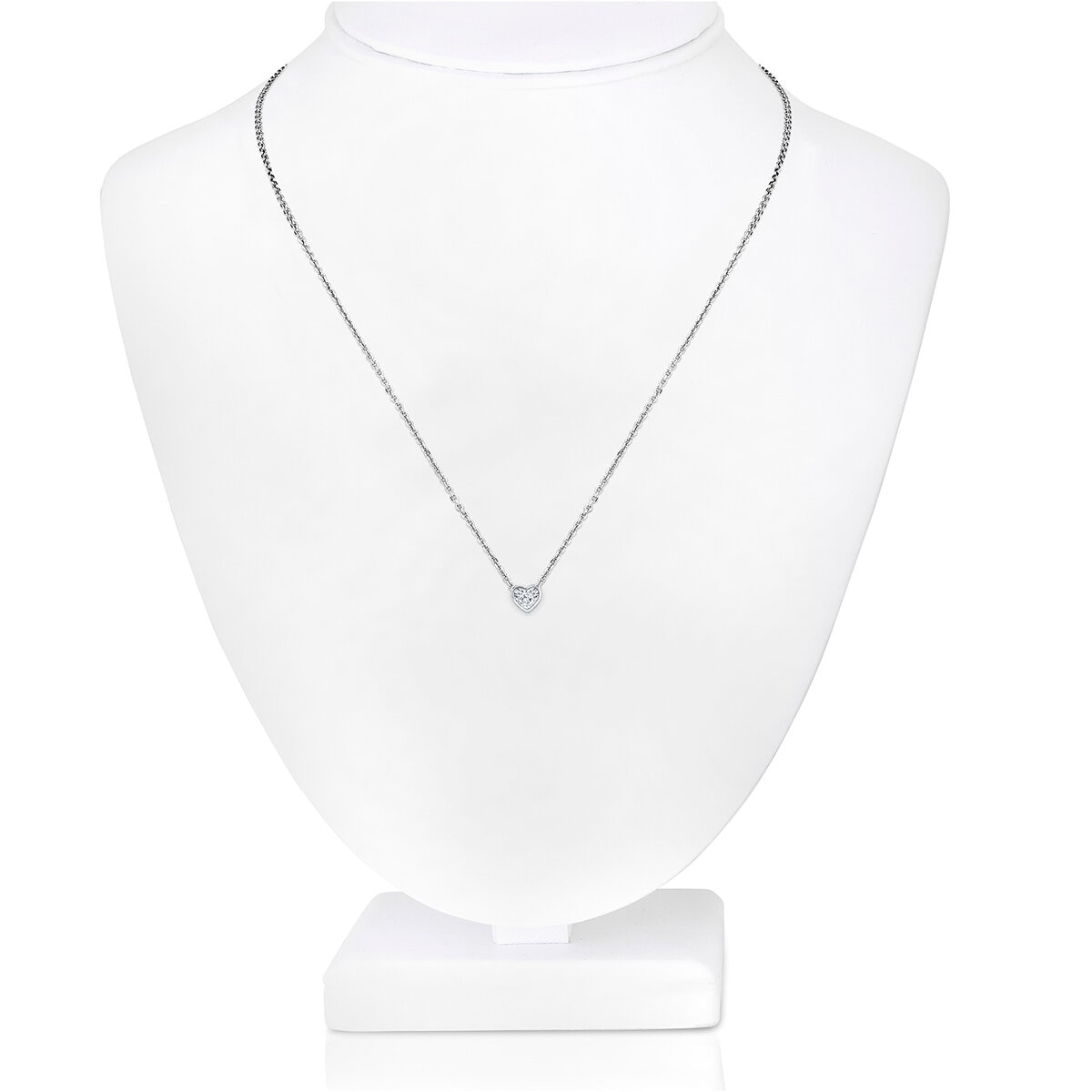 Collar de Diamantes 0.14 CTW, con Dije de Corazón , Oro 14K