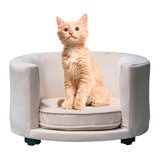 Maypet, Sillón Forrado de Terciopelo para Mascota Pequeña, Color Café