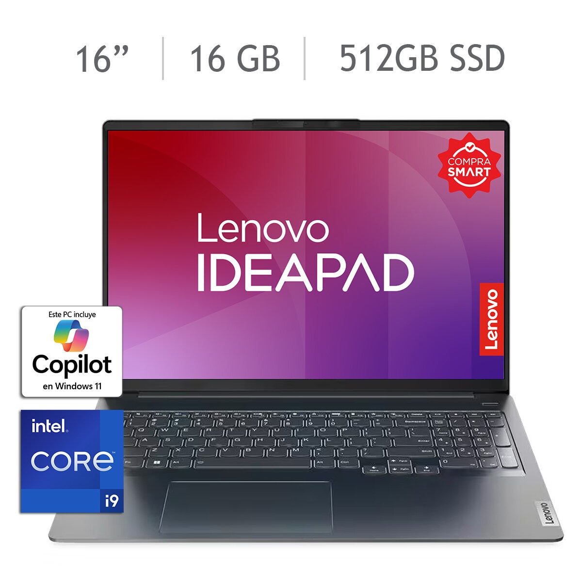 Lenovo IdeaPad 5 Pro Laptop 16" Quad HD Intel Core i9 16GB 512GB SSD